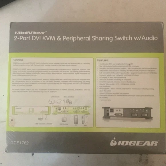 IOGEAR 2-Port DVI KVMP Switch with Audio and Cables, GCS1762 - Picture 3 of 7